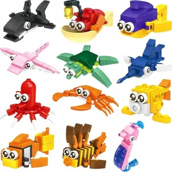 ostatní stavebnice STAVEBNICE 12v1 MOŘSKÁ ZVÍŘATA PRO DĚTI SADA KOSTEK