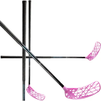 Florbal Exel E-LITE BLACK 2.6 OVAL Florbalová hůl černá / růžová, Levá (levá ruka dole), 101cm (=111cm)