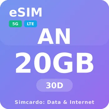 SIM karta Nizozemské Antily Mobilní Internet - eSIM 20GB 30 dní datová SIM karta