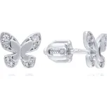 MOISS náušnice z bílého zlata MOTÝL