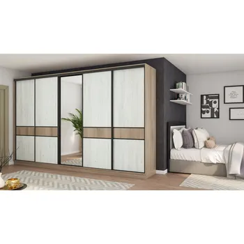 Šatní skříň Skříň eMeblast Posuvná šatní skříň 360 x 244 x 65 cm skříň se zrcadlem