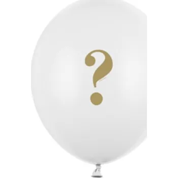 Balónek BALÓNEK PARTY DECO SILNÝ PASTEL OTÁZNÍK BÍLÝ 30cm 1 Ks