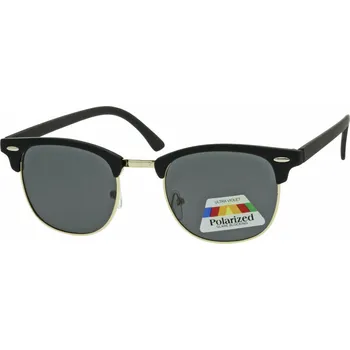 Sluneční brýle Polarizační sluneční brýle zlatavé černé stranice šedé čočky UV