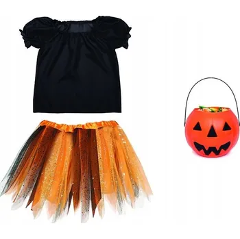 Karnevalový kostým KOSTÝM DÝNĚ S KYBLÍKEM NA BONBÓNY PŘEVLEK DÝNĚ HALLOWEEN 134-140