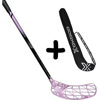 Florbal Oxdog QUICK POWER HES 29 FP ROUND MB + Stickbag Set florbalky s vakem černá / fialová, Pravá (pravá ruka dole), 96cm (=106cm)