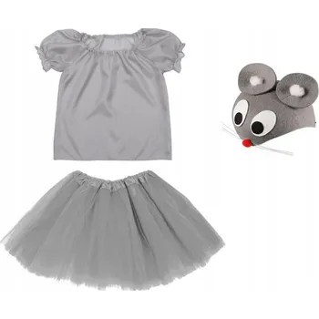 Karnevalový kostým KOSTÝM MYŠKA SUKNĚ HALENKA ČEPICE 98-110