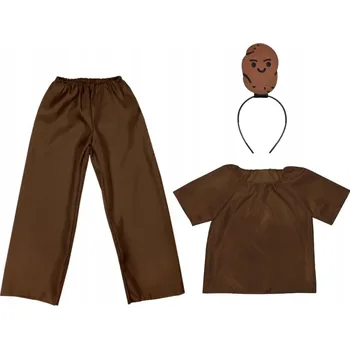 Karnevalový kostým KOSTÝM BRAMBORA KARTÁČE KALHOTY ČELENKA 134-140