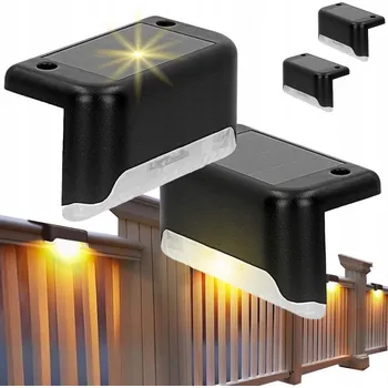 Venkovní osvětlení SOLÁRNÍ LAMPA KRAJOVÉ SVĚTLO PŘIŠROUBOVATELNÉ NA SCHODY, ZÁBRADLÍ, TERASU 4 KS