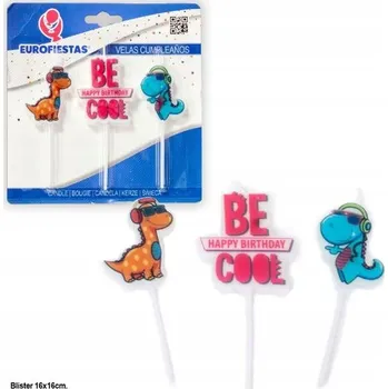 Dortová svíčka Barevné narozeninové svíčky s dinosaury - ideální na oslavu