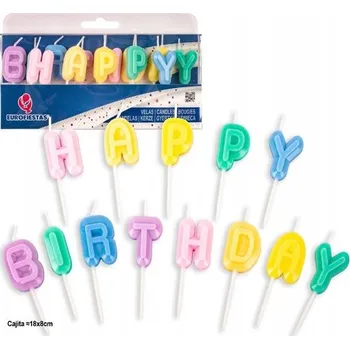 Dortová svíčka Barevné narozeninové svíčky s písmenky na dort 10 Ks