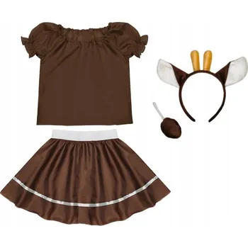 Karnevalový kostým KOSTÝM SRNKA HALENKA SUKNĚ ČELENKA 98-110