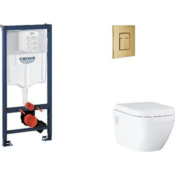WC sada Grohe Rapid SL - Set předstěnové instalace, klozetu, sedátka SoftClose a tlačítka Skate Cosmopolitan, kartáčovaný Cool Sunrise SANI11BB4131