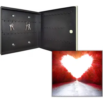 Skříňka na klíč Glasdekor Skříňka na klíče - cesta k lásce Otevírání: Levé, Barva skříňky: Černá