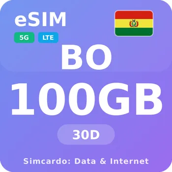 SIM karta Bolívie Mobilní Internet - eSIM 100GB 30 dní datová SIM karta