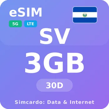 SIM karta Salvador Mobilní Internet - eSIM 3GB 30 dní datová SIM karta