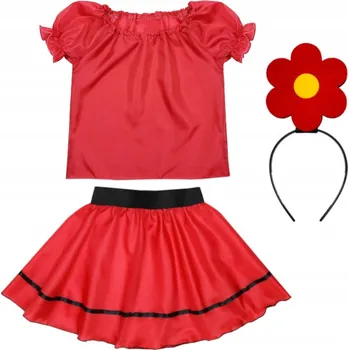 Karnevalový kostým KOSTÝM KVĚTINA PŘEVLEK ZA KVĚTINU JARO SUKNĚ ČELENKA 134-140