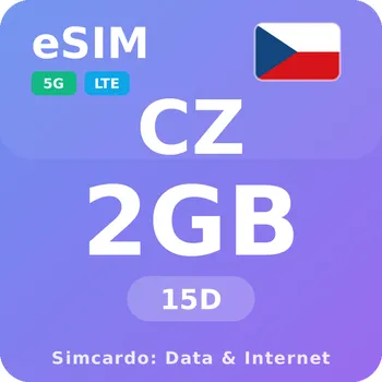 SIM karta Česká republika Mobilní Internet - eSIM 2GB 15 dní datová SIM karta