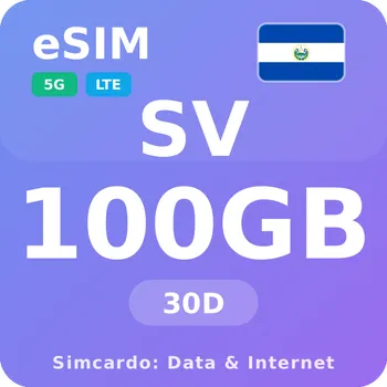 SIM karta Salvador Mobilní Internet - eSIM 100GB 30 dní datová SIM karta