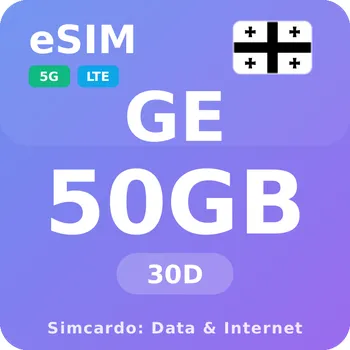 SIM karta Gruzie Mobilní Internet - eSIM 50GB 30 dní datová SIM karta