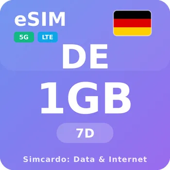 SIM karta Německo Mobilní Internet - eSIM 1GB 7 dní datová SIM karta