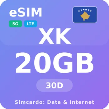 SIM karta Kosovo Mobilní Internet - eSIM 20GB 30 dní datová SIM karta