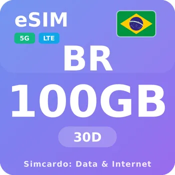 SIM karta Brazílie Mobilní Internet - eSIM 100GB 30 dní datová SIM karta