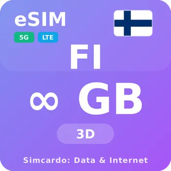 SIM karta Finsko Neomezený Mobilní Internet - eSIM 3 dní datová SIM karta