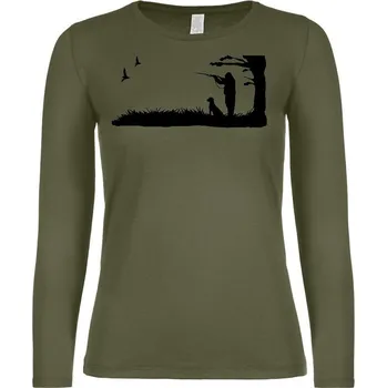 Dámské tričko Myslivecké Tričko dámské Lovec - dlouhý rukáv Velikost: 2XL