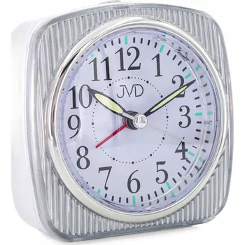 Budík BUDÍK JVD SRP7503.1 STŘÍBRNÝ, ALARM, OPAKOVANÉ BUZENÍ, PODSVÍCENÍ, TICHÝ CHOD