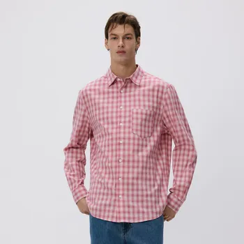 Reserved - Kostkovaná košile comfort fit - pudrově růžová - 696IE-39P - 696IE-39P-S