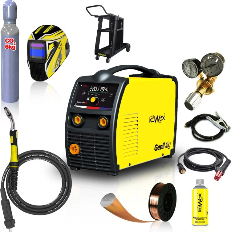 Kowax GeniMig 220LCD Svářecí invertor Set 4 (MIG/MAG/MMA)