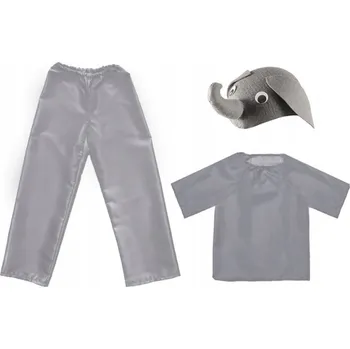 Karnevalový kostým KOSTÝM SLON (SLONÍK) – KALHOTY, HALENKA, ČEPICE – VELIKOST 134-140