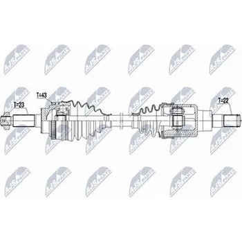 Poloosa kola Hnací hřídel - poloosa NTY NPW-SU-075
