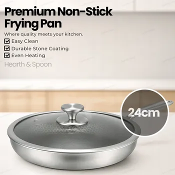 Pánev Pánev Edenberg 24 cm s nepřilnavým víkem medová plástev