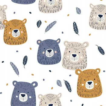 MILÍ MEDVÍDCI Dekorační látka typu MILAS, šířka 165 cm, béžovo-modrá