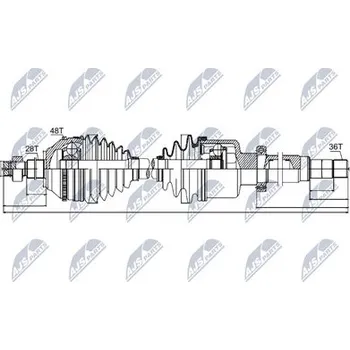 Poloosa kola Hnací hřídel - poloosa NTY NPW-FR-041