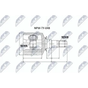 Poloosa kola Sada kloubů pro hnací hřídel NTY NPW-TY-048