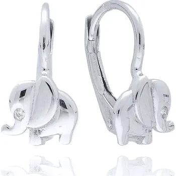 Náušnice MOISS náušnice z bílého zlata SLON