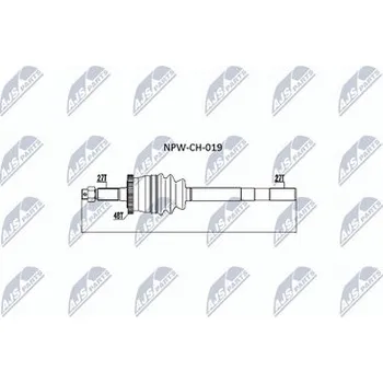 Poloosa kola Hnací hřídel - poloosa NTY NPW-CH-019