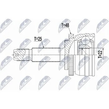 Poloosa kola Sada kloubů pro hnací hřídel NTY NPZ-HY-561