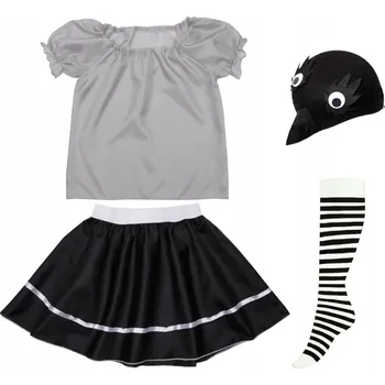 Karnevalový kostým SADA VRÁNA ŠEDO-ČERNÁ 134-140 4 díly