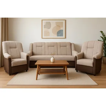 Sedací souprava FALCO Sedací souprava Small 3+1+1 béžovohnědý aston