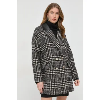Dámský kabát Kabát s příměsí vlny Morgan GFANI.OFFWHITE.NOIR černá 99X, vel. 40