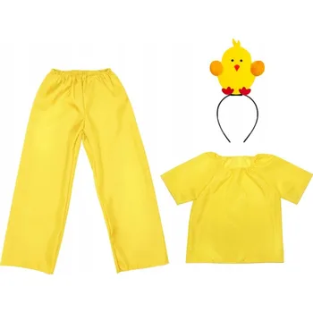 Karnevalový kostým KOSTÝM KUŘE KOSTÝM KUŘÁTKO SADA Velikonoce KALHOTY ČELENKA 116-128