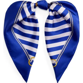 Hedvábný šátek Lauren Ralph Lauren 454P09785 modrá 55X, vel. ONE SIZE