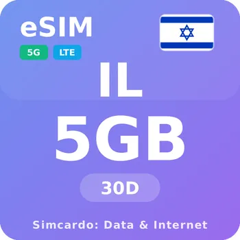SIM karta Izrael Mobilní Internet - eSIM 5GB 30 dní datová SIM karta