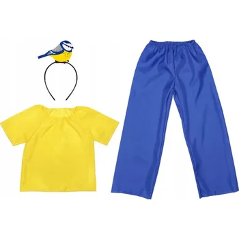 Karnevalový kostým KOSTÝM SIKORKA KALHOTY HALENKA ČELENKA 98-110 4el