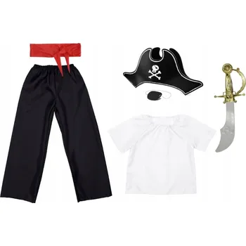 Karnevalový kostým PIRÁTSKÝ KOSTÝM KALHOTY HALENKA PÁSEK 134-140