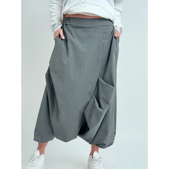 Dámské kalhoty MEGG Šedá kalhotová sukně SMART Šedá, UNI S-XL