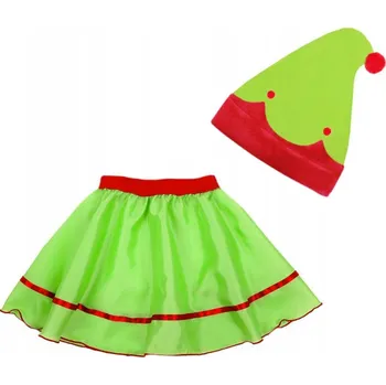 Karnevalový kostým KOSTÝM ELFA KOSTÝM ELFKA SET SKŘÍTEK VÁNOCE VÁNOČNÍ ZELENÁ